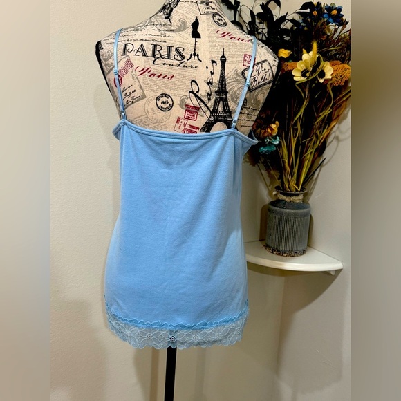 Light Blue Lace Trim Camisole - Picture 4 of 7